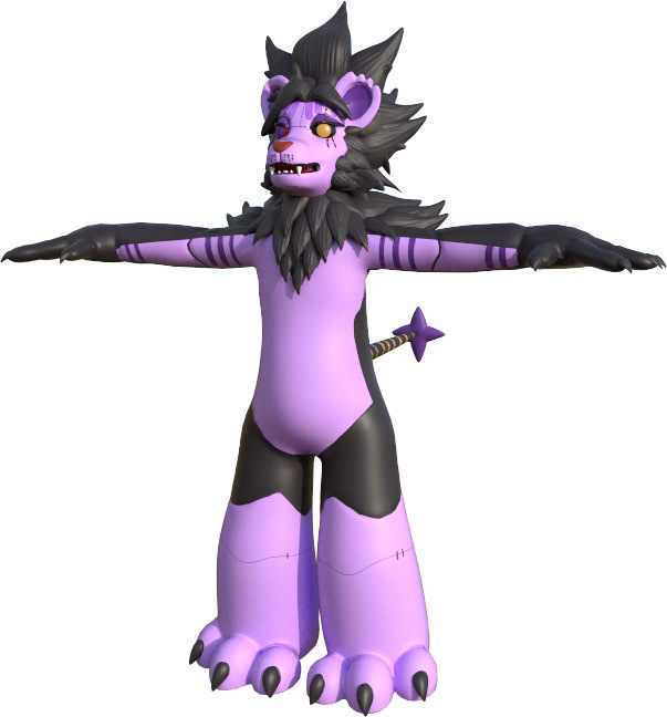 3D Purple Lion Side